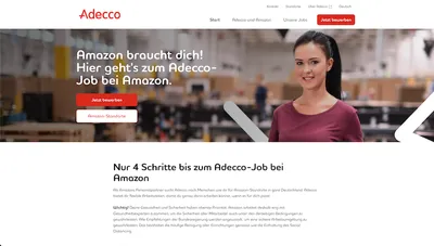 Screenshot of Adecco Jobs website
